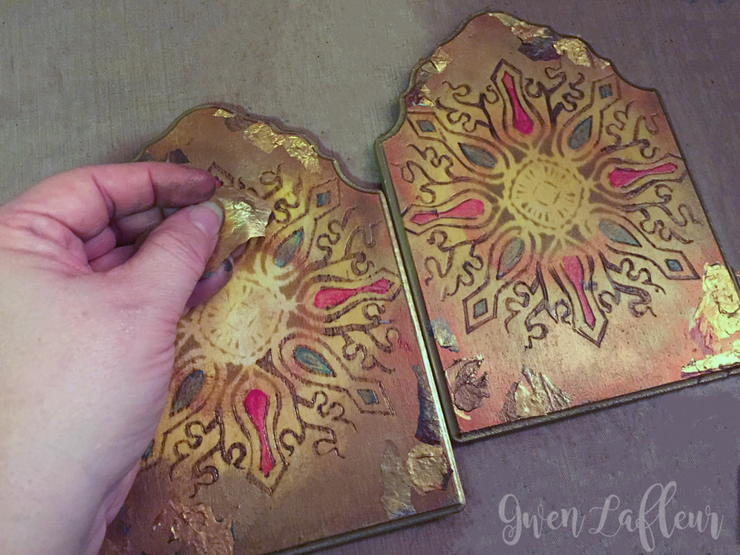 Stenciled and Wood Burned Diptych Photo Frame Tutorial Step 6 | Gwen Lafleur