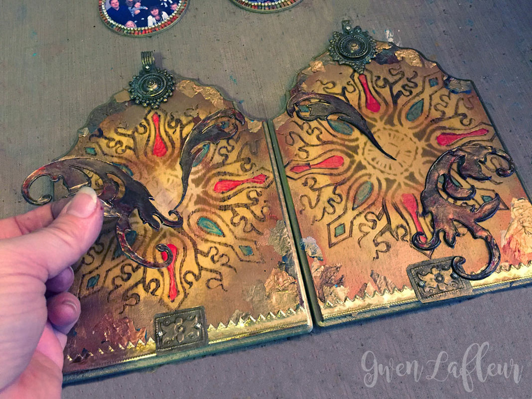 Stenciled and Wood Burned Diptych Photo Frame Tutorial Step 8 | Gwen Lafleur