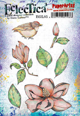 EGL05 - Southern Magnolias Rubber Stamp Set by Gwen Lafleur for PaperArtsy