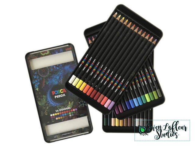 Posca Oil and Wax Art Pencils Set, 36 Prismacolor Pencils, Drawing  Supplies, Watercolor Pencils, Pencils for Adult Coloring Books for Women or  Men 