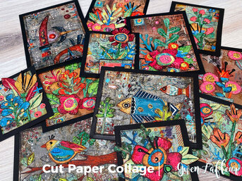 Cut Paper Collage Workshop Samples