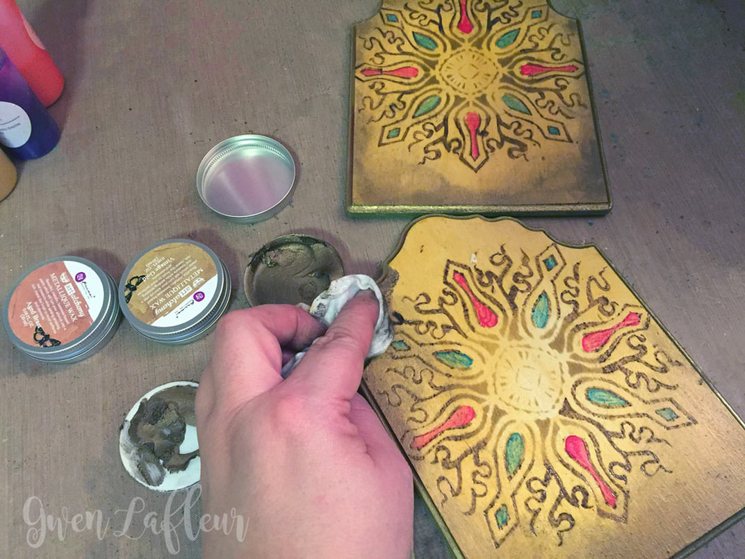 Stenciled and Wood Burned Diptych Photo Frame Tutorial Step 5 | Gwen Lafleur