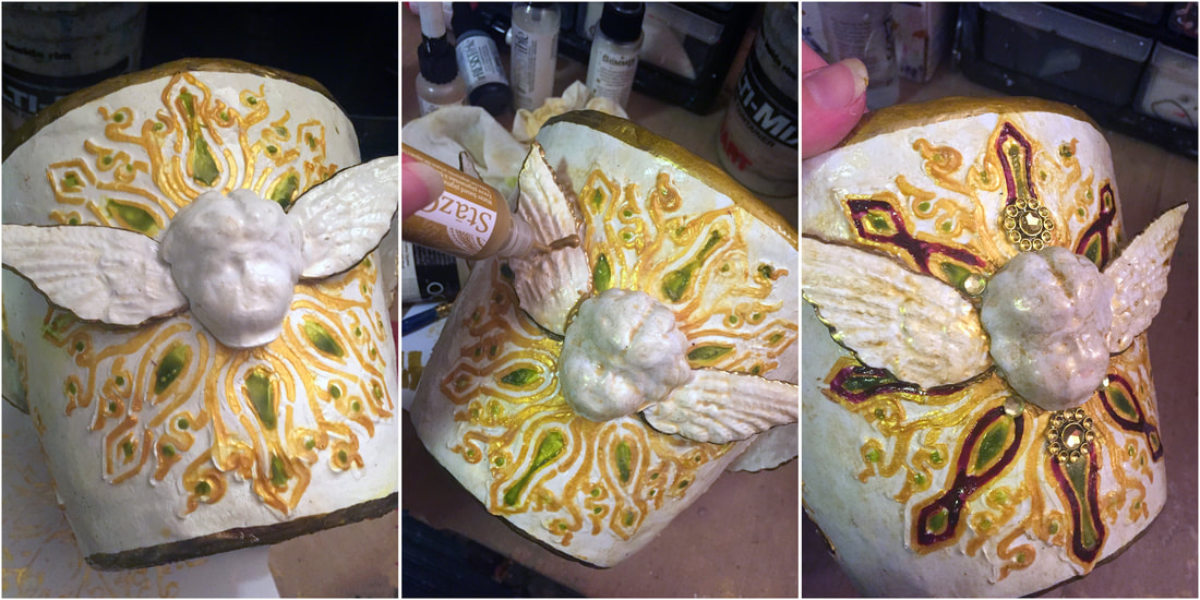 Faux Ceramic Poinsettia Pot Tutorial - Steps 4-6 | Gwen Lafleur