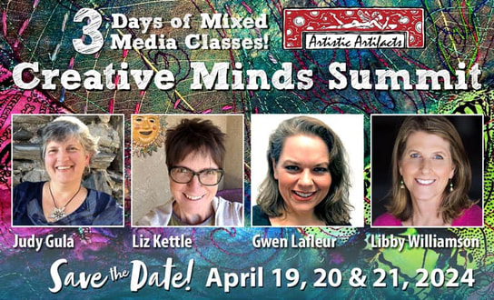 Preview image with instructors and dates for the Creative Minds Summit in 2024.
