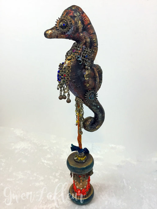 Mixed Media Seahorse Sculpture | Gwen Lafleur