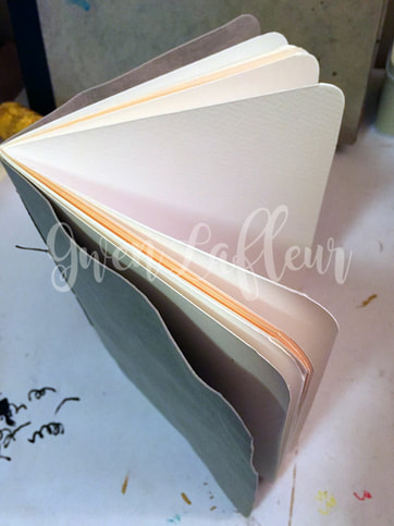 Stenciled & Embroidered Book w/ Kraft-Tex - Tutorial Step 9a - Gwen Lafleur