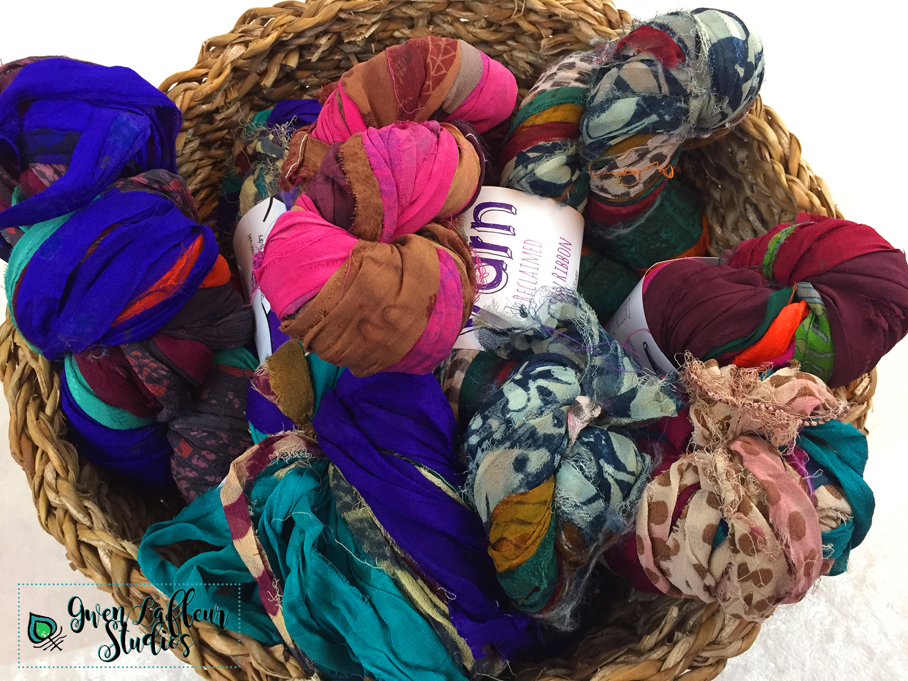 Upgrade Your Life With Recycled Multicolor Sari RIBBON YARN from Nepal 100g  25yd Paradise Fibers
