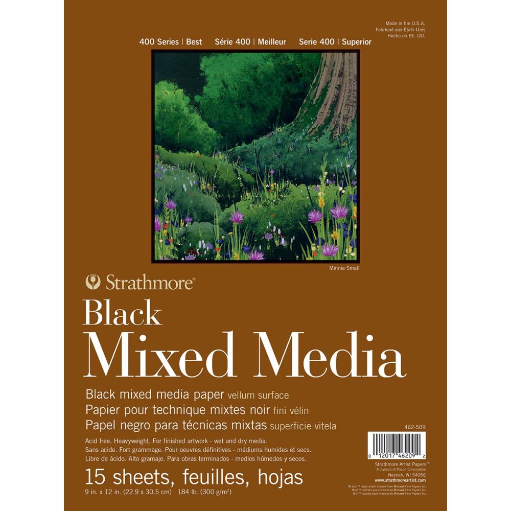 Black Mixed Media Paper Pads, Strathmore 400 Series