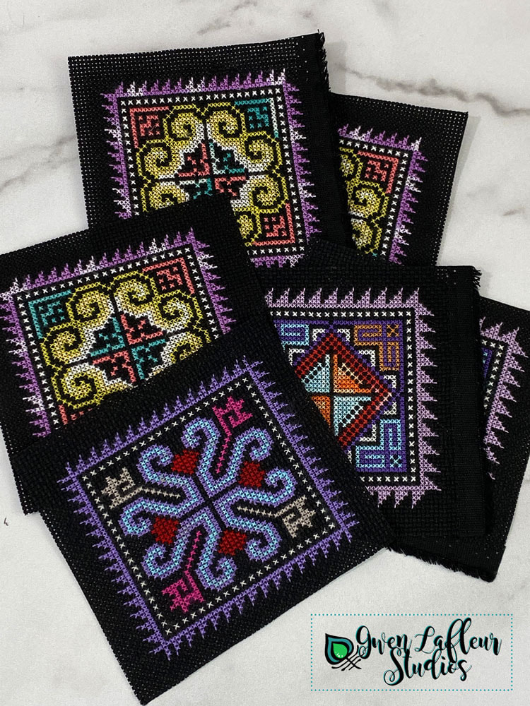 Hmong Vintage Hand Stitched Embroidery Panel