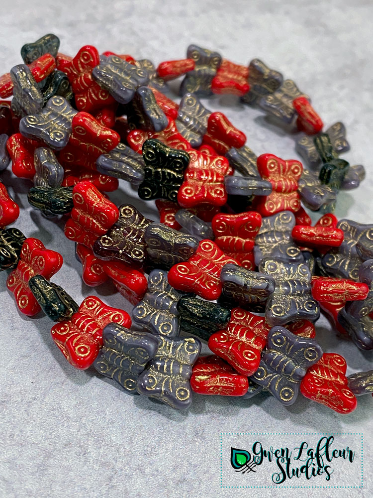 15 pcs Butterfly Beads 15x12 mm, Mix, Czech Glass — ScaraBeads US