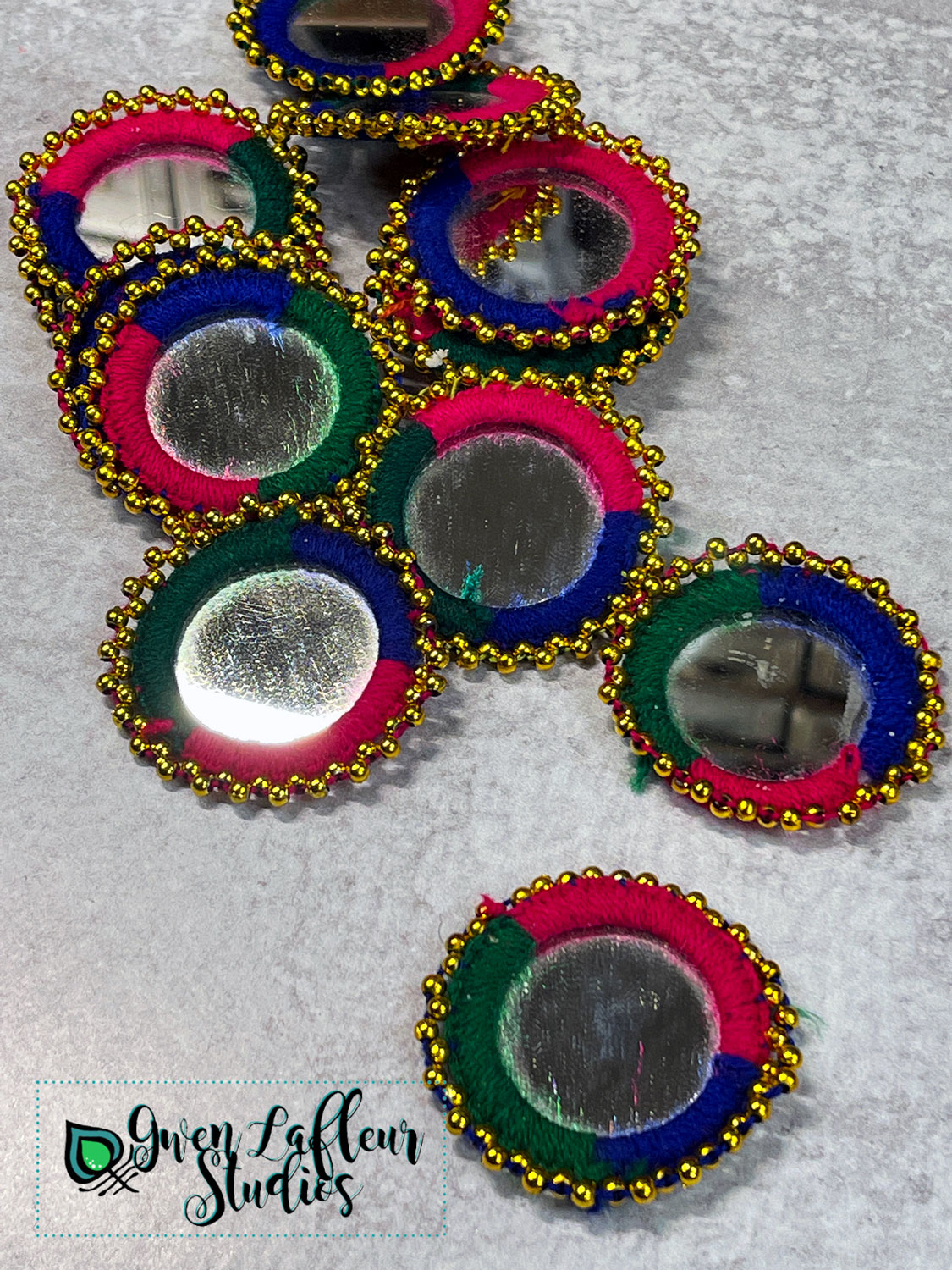 Kuchi Beaded & Embroidered Mirror Embellishments